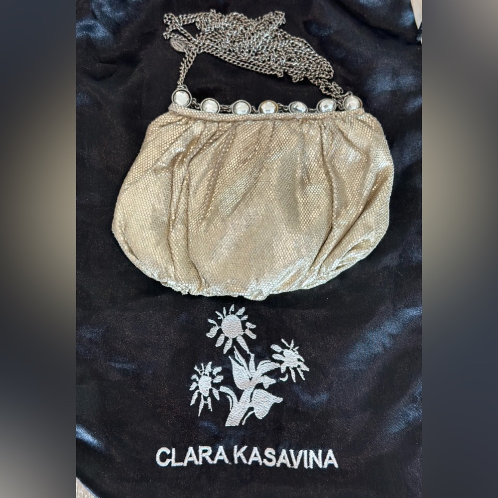 Clara Kasavina gold small pouch purse